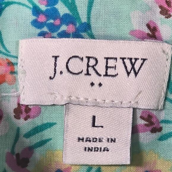 J Crew Women's Re Imagined Floral Button Up 100% Cotton Long Sleeve Shirt Size L - Picture 3 of 10
